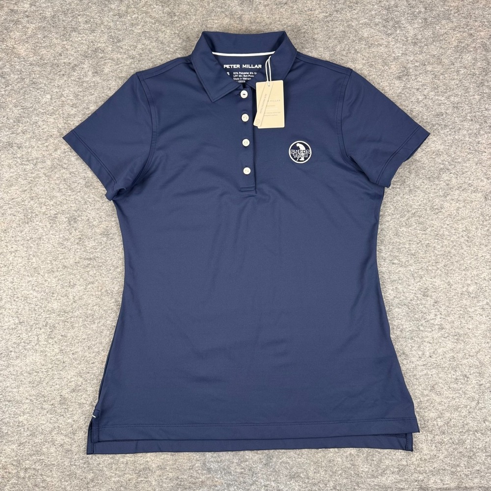 Peter Millar Golf Polo Shirt Sneds Tour TN UPF 50+ Blue Womens Small S